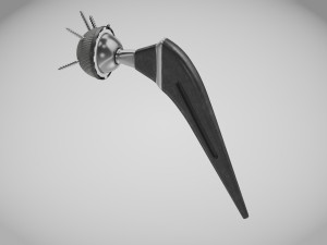 Hip Implant Low-poly 3D Model