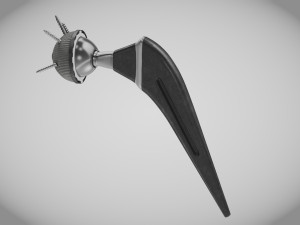 Hip Implant Low-poly 3D Model