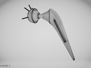 Hip Implant Low-poly 3D Model