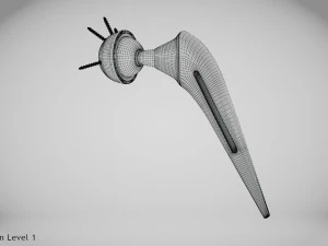 Hip Implant Low-poly 3D Model