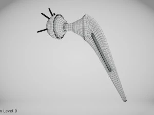 Hip Implant Low-poly 3D Model