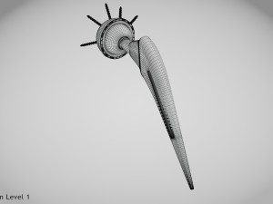 Hip Implant Low-poly 3D Model