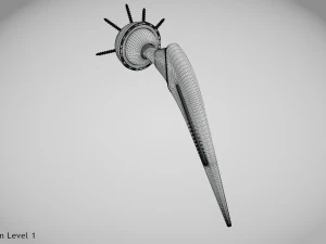 Hip Implant Low-poly 3D Model