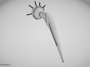Hip Implant Low-poly 3D Model