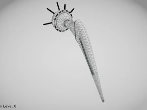 Hip Implant Low-poly 3D Model