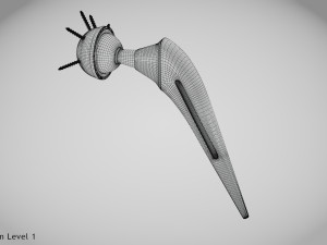 Hip Implant Low-poly 3D Model