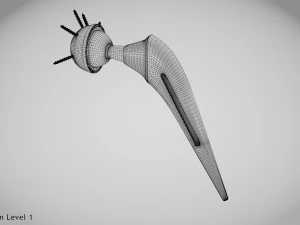 Hip Implant Low-poly 3D Model