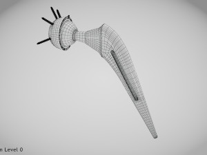 Hip Implant Low-poly 3D Model