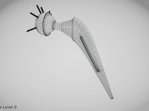 Hip Implant Low-poly 3D Model