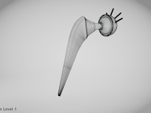 Hip Implant Low-poly 3D Model
