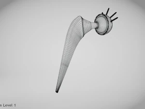 Hip Implant Low-poly 3D Model