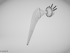 Hip Implant Low-poly 3D Model