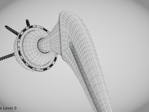 Hip Implant Low-poly 3D Model