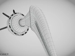 Hip Implant Low-poly 3D Model