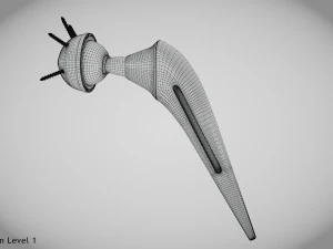 Hip Implant Low-poly 3D Model