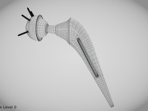 Hip Implant Low-poly 3D Model