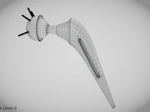 Hip Implant Low-poly 3D Model