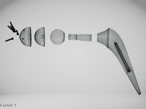 Hip Implant Low-poly 3D Model