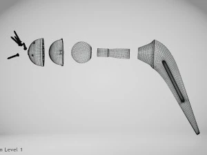 Hip Implant Low-poly 3D Model