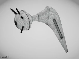 Hip Implant Low-poly 3D Model