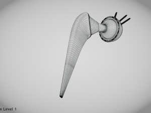 Hip Implant Low-poly 3D Model