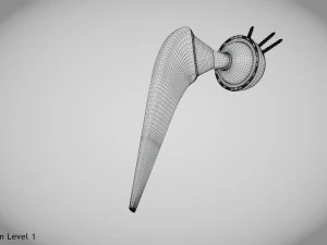 Hip Implant Low-poly 3D Model