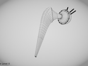 Hip Implant Low-poly 3D Model