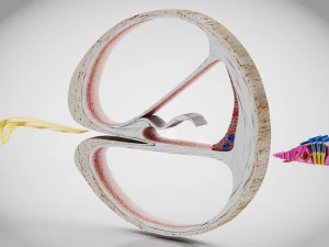 Sezione trasversale della coclea Modello 3D