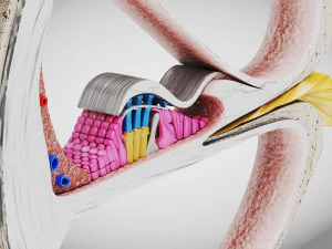 Sezione trasversale della coclea Modello 3D