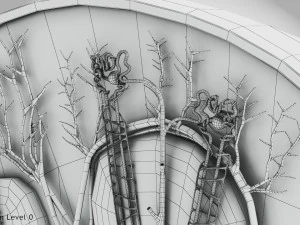 Kidney Section and Nephrons 3D Model