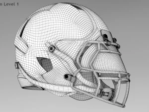 Football Helmet Type1 3D Model