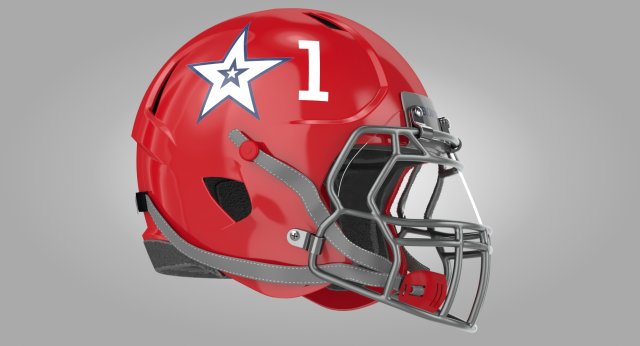 Red Football Helmet Modèle 3D .c4d .max .obj .3ds .fbx .stl .blend 