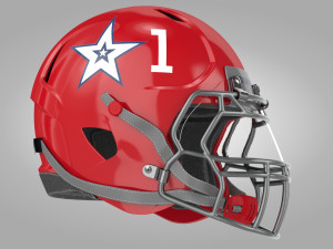 Red Football Helmet 3D Model