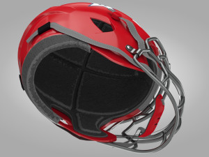 Red Football Helmet Modèle 3D
