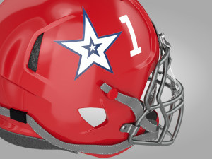 Red Football Helmet Modèle 3D