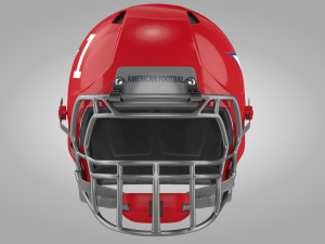Red Football Helmet Modèle 3D