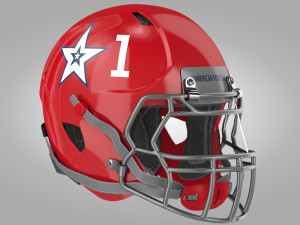 Red Football Helmet Modèle 3D