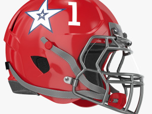 Red Football Helmet Modèle 3D