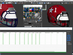 Red Football Helmet Modèle 3D