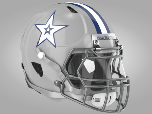 White Football Helmet 3D Model