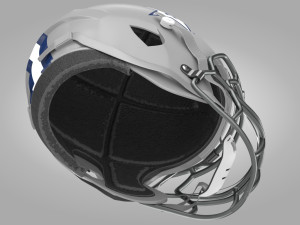 White Football Helmet Modelo 3D