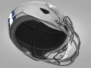 White Football Helmet 3D Model