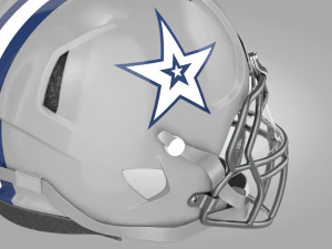 White Football Helmet 3D Model