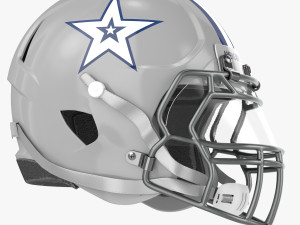 White Football Helmet Modelo 3D