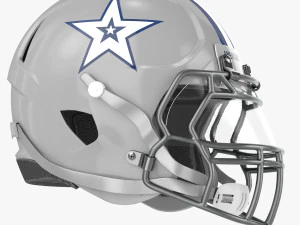 White Football Helmet 3D Model