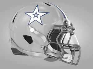 White Football Helmet 3D Model