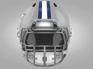 White Football Helmet 3D Model