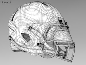 White Football Helmet Modelo 3D