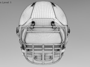 White Football Helmet Modelo 3D