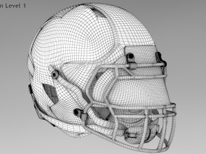 White Football Helmet Modelo 3D